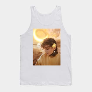 Girl with a Moon earring Tank Top